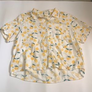 Japna Cropped Lemon Button Down